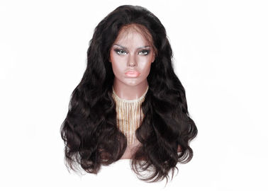 Trung Quốc Dark Brown Full Ren Human Hair Wigs, 100% Brazil Full Lace Wig Với Mái Tóc Bé nhà cung cấp